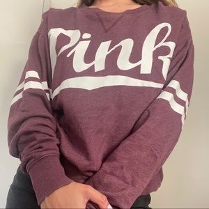PINK Maroon Varsity Crewneck